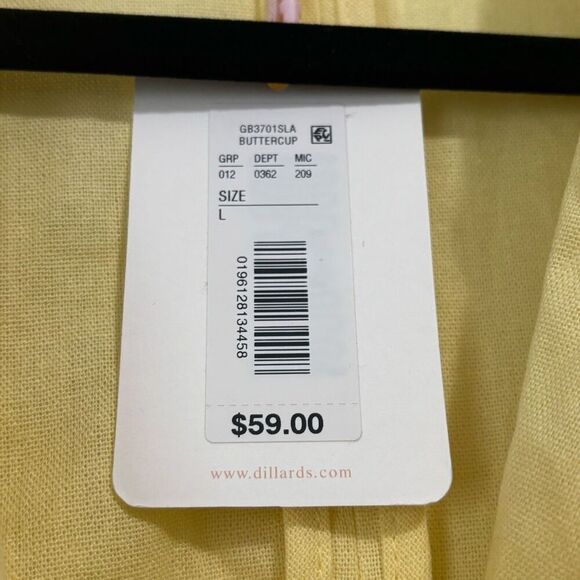 GB Gianni Bini Yellow Linen Blazer NWT Size L - Picture 3 of 5